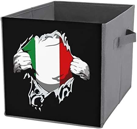 דגל איטלקי אחסון מתקפל פחי קוביות מארגן קופסאות אחסון בדים טרנדיות מכניסים מגירות קובייה 11 אינץ '