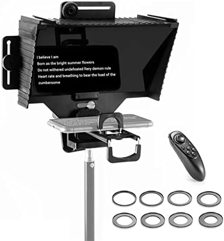 טלפוני חכם Tablet Tablet DSLR מצלמת Teleprompter עם שלט רחוק + טבעות מתאם עדשות ערכות סטודיו תמונות