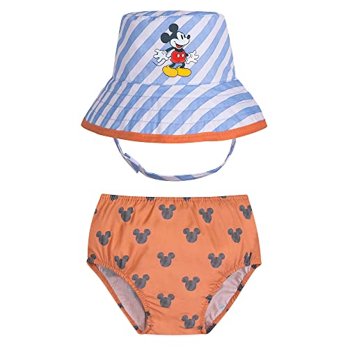 כובע דלי דלי של דיסני מיקי מאוס וכיסוי חיתולים סט לתינוק, גודל 18-24 חודשים