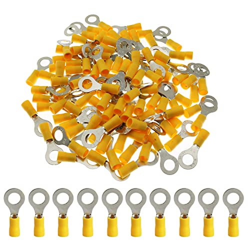 טבעת מסוף יאנגז 100 יחידות 12-10 ג מ ' 8 טבעת צהובה חוט חשמל מלחץ מחברים, מסופים מבודדים