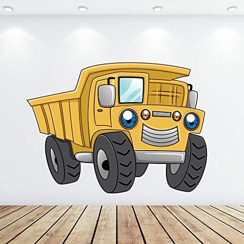 מדבקות קיר משאיות ילדים קיר אמנות הבנייה נושא מדבקת קיר מדבקה צהוב מזבלה קיר מדבקות חדר בנים עיצוב חדר