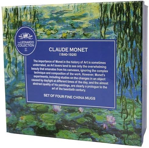Lesser & Pavey Monet ספלים 4 חתיכות, סין משובחת, צבעי צבע, 12 x 8 x 9 סמ