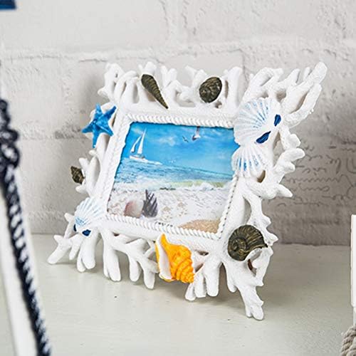 מסגרת צילום פגז אלמוגים של רוזניס 6 אינץ 'שרף תמונה יצירתית מסגרת תמונה חתונה מסגרת בית קישוט