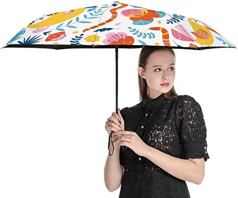 דמויות חיות חמודות טוקאן עצלן מטריית נסיעות אטומה לרוח 3 קפלים מטרייה מתקפלת אוטומטית לגברים נשים