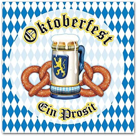 Beistle Oktoberfest ארוחת צהריים מפית 6.5x6.5 אינץ 'גרמני אוקטוברפסט מפיות