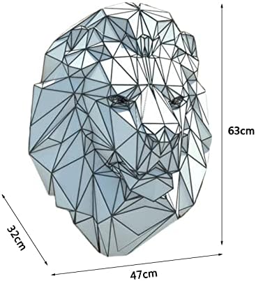 ראש אריה מצולע נמוך 3D אוריגמי פאזל פסל נייר בעבודת יד פסל נייר DIY דגם נייר גאומטרי קישוט קיר גביע נייר יצירתי