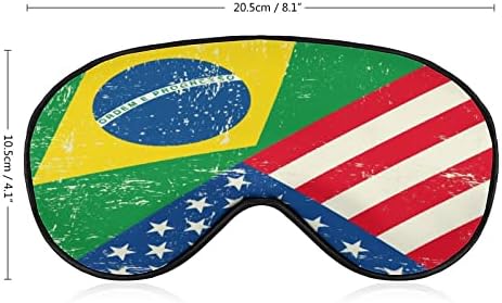 ארהב ברזיל אמריקה דגל מסכת כיסוי עיניים שינה צלל צל כיסוי עיניים רצועה מתכווננת עם גרפיקה מצחיקה לנשים גברים בגודל אחד