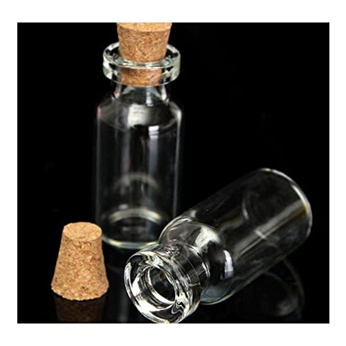 50 יחידות מיני קטנות קטנות ריקות ריקות ברורות ריקות מבקלות עם בקבוקי בקבוקי זכוכית פקק מכולות 13 * 18 * 6 ממ 0.5 מל