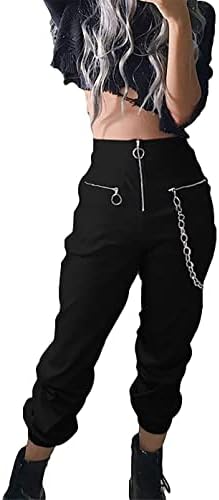 מכנסי טרניעה של מכנסי טרנינג גותיים של מכנסי טרנינג גותיים של TSMNZMU סגנון קוריאני מכנסיים שחורים מכנסיים ג'וג'רים Harajuku