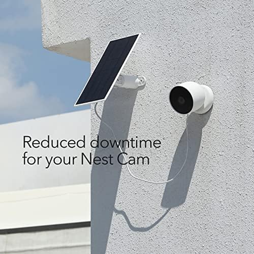 פאנל סולארי Wasserstein עבור Google Nest Cam Outdoor או Indoor, סוללה - 2.5W כוח סולארי - מיוצר עבור Google Nest