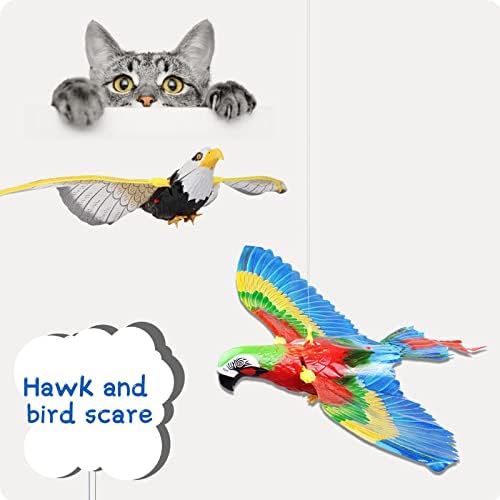 תלייה נשר טיסה מעופף ציפור סימולציה ציפור צעצועים לחתולים אינטראקטיביים