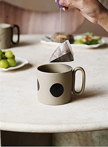 N/A ספלי קרמיקה גיאומטריים עם ידית מט כוסות קפה בעבודת יד לא סדירה כוס חלב ספל חלב מתנות