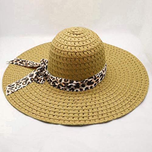 נשים כובע קש גדול הדפסת נמר רחב חוף חוף כובע כובעי כובעי כובעי בייסבול כותנה שעווה כותנה שטוחה