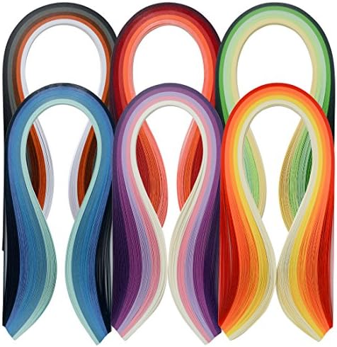 רצועות רצועות רב-צבעוניות של JUYA הגדרו 600 רצועות 30 צבעים 39 סמ אורך/רצועה רוחב נייר 7 ממ