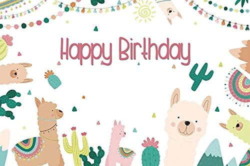 12X10ft Cartoon Alpaca יום הולדת יום הולדת