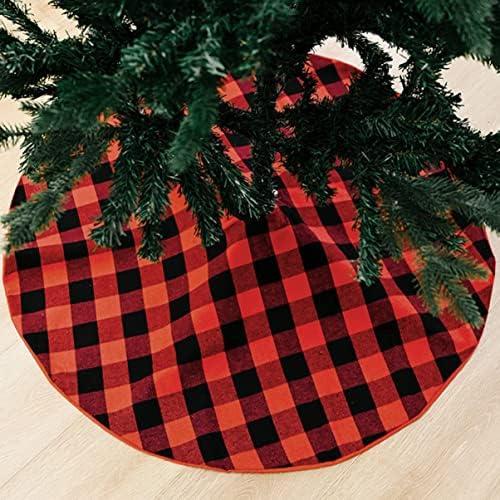 קישוט קישוטים וינטג 'של סמ חג המולד מסיבת חג כרית רצפה כותנה תחת רשתות חורף משובצות שחור וכיסוי שטיח עיצוב סינר חצאית