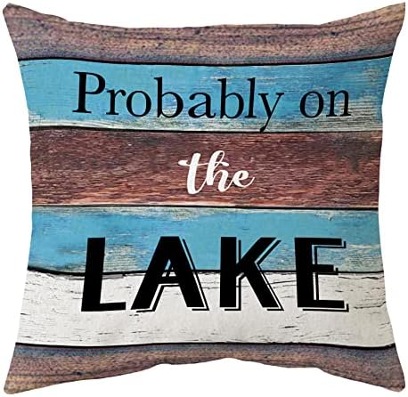 סידהואה עץ גרגר אגם בית קישוטי ציפוי כרית לבית, ככל הנראה בכיסוי כרית לזרוק אגם 18 x18, מתנות לאגם האוס, מתנות