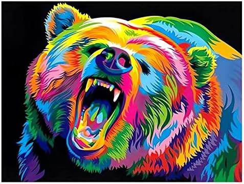 ערכות ציור יהלומים למבוגרים תרגיל מלא עגול צבעוני דוב פנינה גדול גודל עיצוב הבית קיר קישוט אמנויות אמנות 15.7