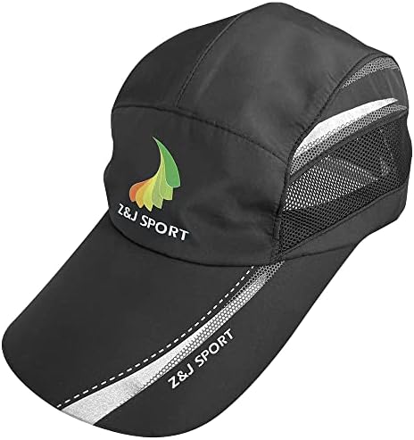 ספורט ריצה כובע, יוניסקס ספורט כובע עבור קמפינג דיג גלישה, מהיר יבש מתכוונן לא מובנה כובע, קל משקל לנשימה רך שחור
