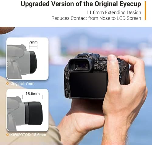 Eyecup מצלמה + מצלמה נעל חמה וכובע פלאש: EOS R10 עינית עיניים עם מצלמה מכסה נעל חמה מכסה ופלאש ערכת מחבר מגע