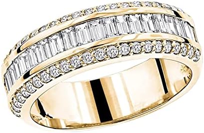 חמניות הבטחת טבעת זהב לשלושה ריינסטון נשים אופנה מלא יהלומי זירקון טבעת גבירותיי תכשיטי יהלומים