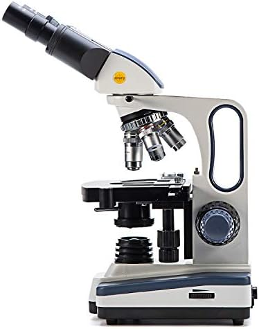 מיקרוסקופ סוויפט טרינוקולרי מיקרוסקופ SW350B, הגדלה של 40X-2500X, ראש Siedentopf, כיתה מחקרית, שלב מכני דו-שכבתי,