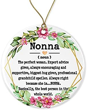 WOLFEDESIGNPDD קישוט שם עצם נונה - קישוט לחג המולד לנונה - קישוט יום האם - מתנות נונה - הגדרת נונה - שומר על מזכרת