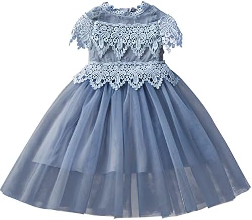 שמלת ילדה קטנה אלגנטית תחרה פרח ילדה חתונה שמלת ילדים טול בגדי תינוקת יום הולדת ערב המפלגה שמלה