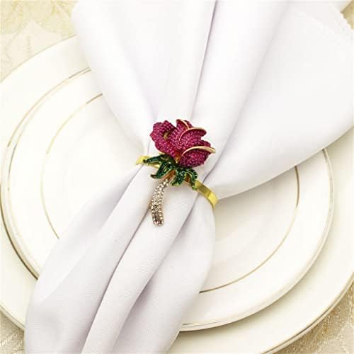 MJWDP 12 יחידות פרח ורד כפתור מפיתת מלון מסיבת חתונה טבעת טבעת טבעת טבעת