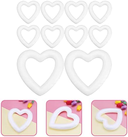 עיצוב חתונה של טוינדונה 10 יחידות קצף זר לב, טבעות קצף קלקר מלאכה של אהבה חלולה