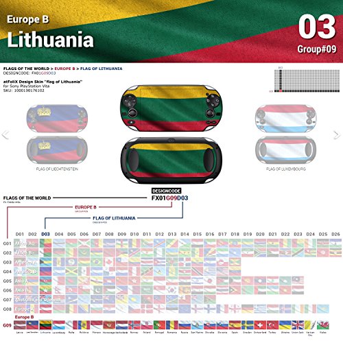 סוני פלייסטיישן ויטה עיצוב עור דגל של ליטא מדבקות מדבקת עבור פלייסטיישן ויטה
