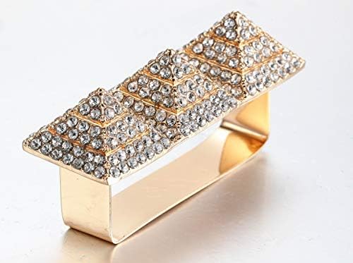 פאנק סגסוגת פירמידת טבעת ריינסטון היפ הופ ראפר אדום שפתיים נשיקת טבעת תלבושות תכשיטים, 2 אצבע גודל
