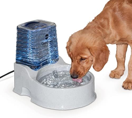 מוצרי חיות מחמד קערת מים מסוננים נקיים לכלבים גרניט קערה בינונית 1.4 ליטר + מאגר 1 ליטר