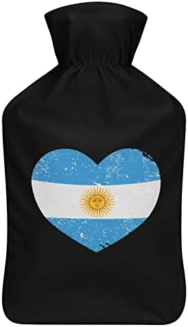 ארגנטינה רטרו דגל בצורת דגל בקבוק מים חמים עם כיסוי קטיפה רכה שקית הזרקת מי גומי חמים 1000 מל