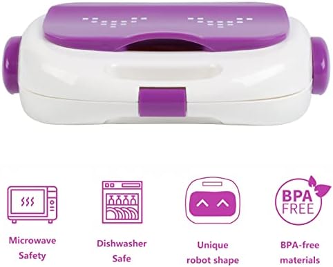 קופסת ארוחת הצהריים של Digter Bento לילדים, קופסת בנטו אטומה לדייל עם 4 תאים, קופסאות ארוחת צהריים ללא BPA ועמידות לפעוטות,