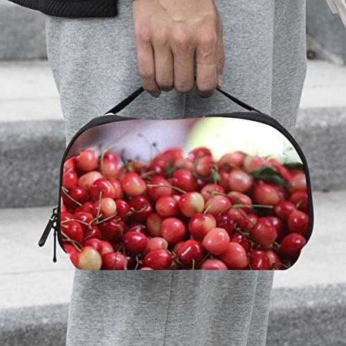 תיק מטענת פירות דובדבן לנשים, מארגן טואלטיקה עמיד בפני מים, תיק איפור של תיק קוסמטי לטיולים לאביזרי מוצרי טיפוח