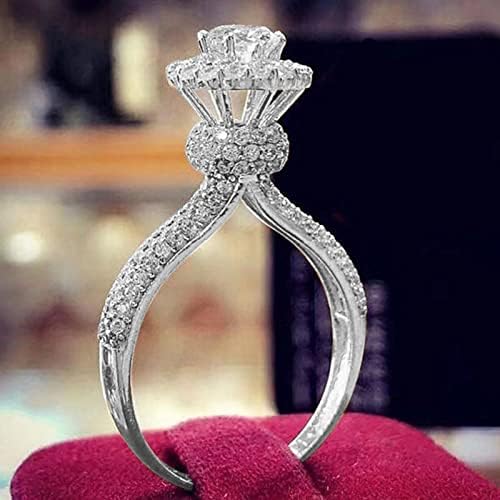 עצבני אמיתי טבעות מתנה בעבודת יד אירוסין יוקרה חתונה תכשיטי לחתוך לבן טבעת אבן טבעות אגודל טבעות לנשים גודל 10