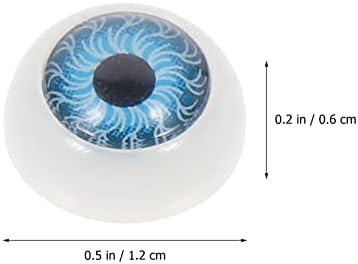 Sewroro 50 pcs בובה גלגלי עיניים חצי עיניים פלסטיק עגול עבור DIY בובה מלאכת מלאכה ליל כל הקדושים עיניים מפחידות עיניים ריאליסטיות