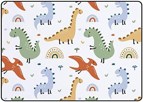 זוחל שטיח מקורה משחק מחצלת דינוזאור צבעוני לסלון חדר שינה חינוכי חינוך חינוכי שטיח שטיח 80x58 אינץ '