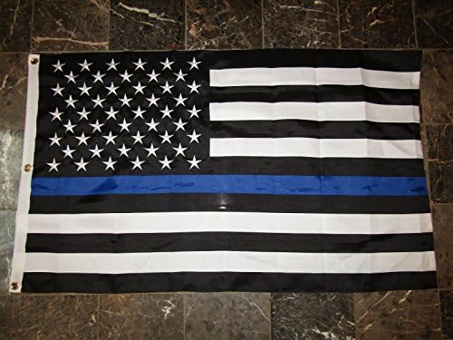 4x6 רקום תפור ארהב משטרת משטרה דקה כחולה דגל כותנה סינטטי 4'x6 '