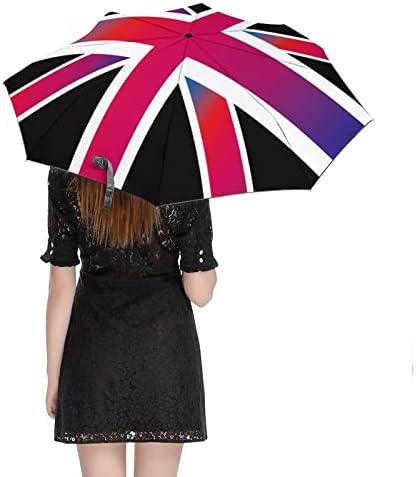 דגלי יוניון ג ' ק אנגליה מטריית נסיעות אטומה לרוח 3 קפלים מטרייה מתקפלת אוטומטית לגברים נשים