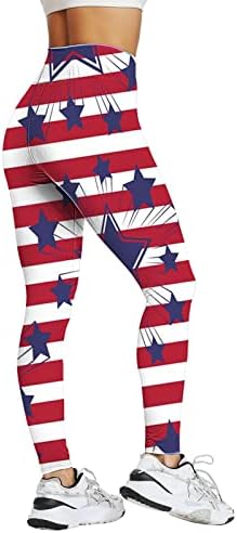 חותלות 4 ביולי לנשים לבקרת בטן הרמת ישבן חלק חלק מהדגל האמריקני נוחות נוחות רזה מכנסי יוגה
