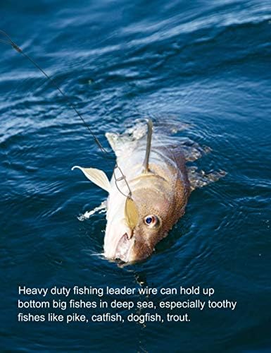חוט מנהיגי דיג של FACIKONO 125 קילוגרם חוט דיג מלח כבד עם חוט דג עם סוויבלס ומצלים, 19.68 אינץ '