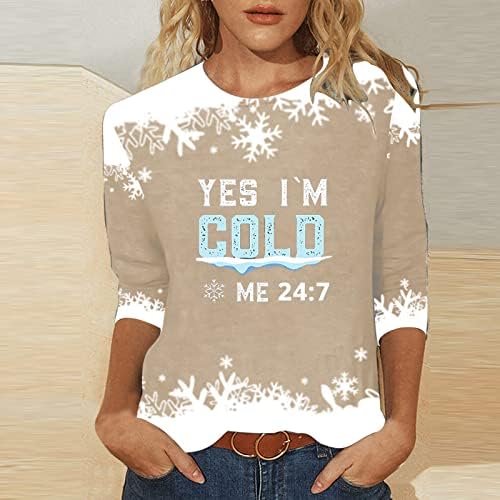 סווטשירט לחג המולד לנשים כן אני קר אותי 24: 7 סוודר הדפס שלג נשים