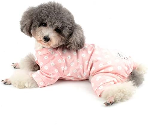 ראנפי כלב פרחוני פיג ' מה חמוד כותנה גור סרבל רך קומפי דייזי דוגי 4 רגליים בגדים לחיות מחמד תלבושות הלבשה כתונת לילה עבור