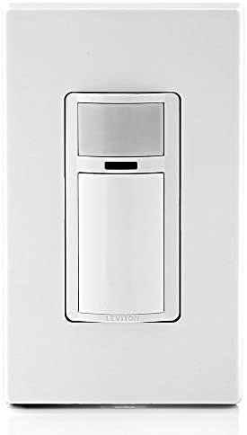 Leviton DVS15-1LZ Decora Sensor Shience Switch בקיר, ידני-און, 15A, עמוד יחיד, רב-כיווני או רב-חיישן, לבן עם שנהב,