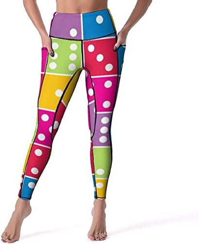 צבעוני שונים עמדות קוביות נשים של יוגה מכנסיים עם כיסים גבוהה מותן אימון חותלות