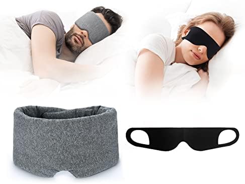 מסכת שינה בלחץ אפס אפס - מסכת עיניים נושמת קלה משקל נושמת לשינה עם רצועה אלסטית תלויה באוזן לכל עמדות השינה גברים
