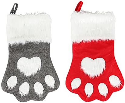 גרב חג המולד חמוד, גרב כפה מחיית מחמד רקום קישוטי חג המולד אח תלויים גרביים - מתנה לחתול כלבים משפחתית