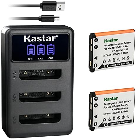 KASTAR LCD משולש מטען סוללות USB תואם ל- FUJIFILM FINEPIX XP140, FINEPIX Z10FD Z20FD, FINEPIX Z30 Z31 Z33WP Z35